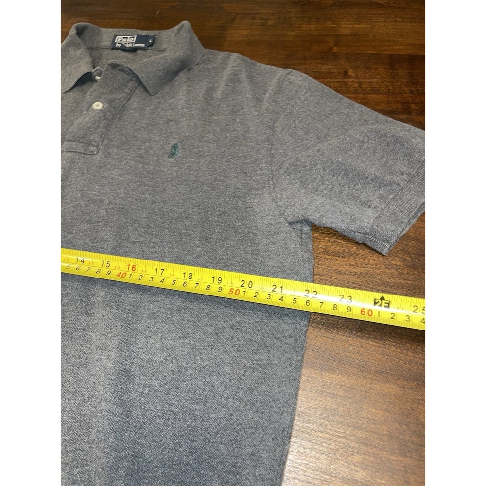 Polo Ralph Lauren Grey Collared Green Pony  Dress Shirt Mens Size Large - Picture 4 of 4